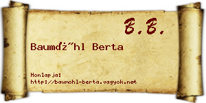 Baumöhl Berta névjegykártya